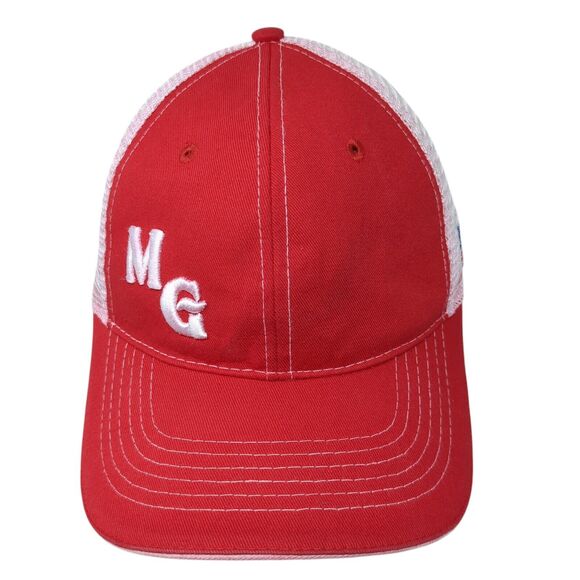 MG Boise ID Strapback Trucker Hat Red One Size Mesh Back Colorblock - Picture 1 of 9